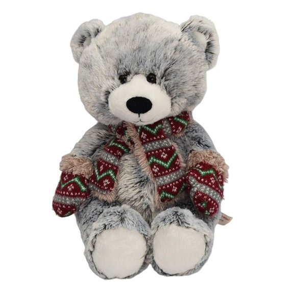 HugFun International Plush Teddy Bear Stuffed Animal Scarf Mittens - Picture 1 of 6